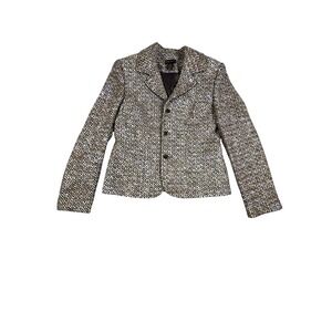 Grace Dane Lewis‎ Tweed Blazer Jacket Brown Career Business Wool Women Sz 10